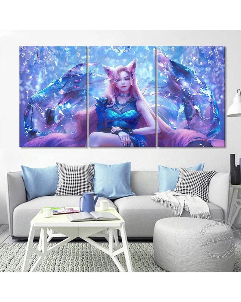 K/DA ALL OUT Ahri Poster - Canvas Painting $18.57 Posters